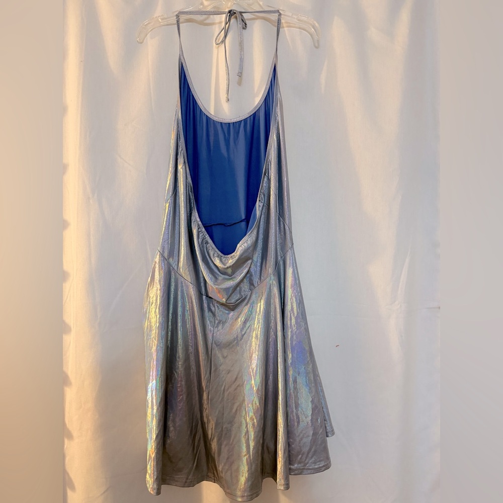 SHEIN Iridescent Metallic Halter Dress - NWOT - Picture 3 of 5